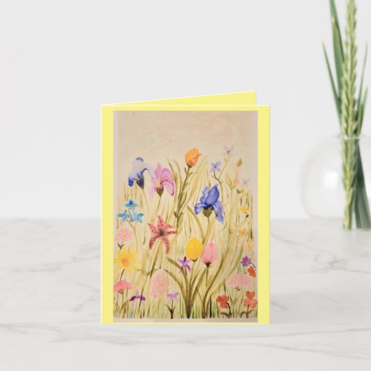 Wilde bloemen wenskaart kaart (Voorkant)