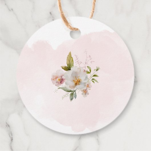 Wilde bloemen Wild Een blush roze meisje verjaarda Bedankjes Labels (Achterkant)