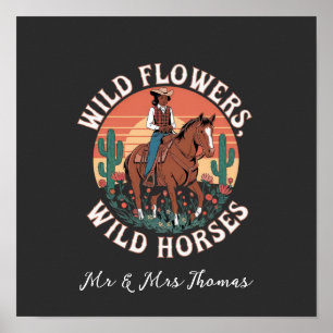 Wilde Bloemen & Wilde Paarden Een Verbluffende Tri Poster