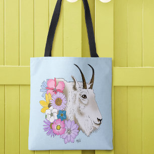 Wilde Bloemen Witte Berggeit Natuur Wilde Dieren Draagtas
