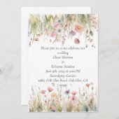 Wilde bloemen Woensdag in uitnodiging (Voorkant / Achterkant)