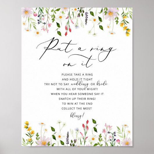 Wilde bloemen zeggen geen bruid bruidssluiting pos poster (Voorkant)