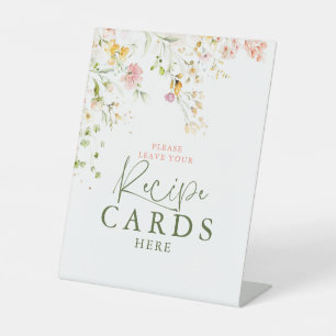 Wilde Bloemen Zomer Weide Recept Kaarten Hier Bord Reclamebord Met Voetstuk