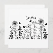 Wilde bloemen zwart en wit (Voorkant / Achterkant)