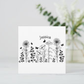 Wilde bloemen zwart en wit (Staand voorkant)