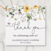 Wilde bloemenbloem lavender paarse groen bedankjes labels (Voorkant)