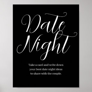Wilde bloemendatum Nacht Idee Bord Datum Nacht Poster