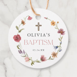 Wilde bloemenlente Floral Girl Baptism Party Bedankjes Labels