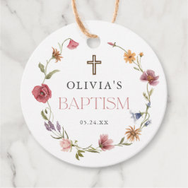 Wilde bloemenlente Floral Girl Baptism Party Bedankjes Labels