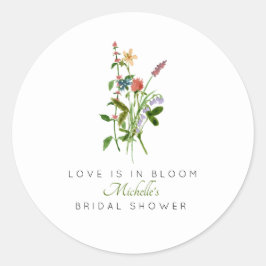 Wilde bloemenliefde in het Vrijgezellenfeest Bloom Ronde Sticker