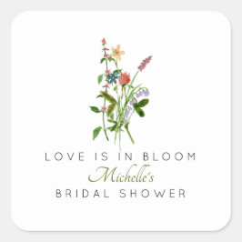 Wilde bloemenliefde in het Vrijgezellenfeest Bloom Vierkante Sticker
