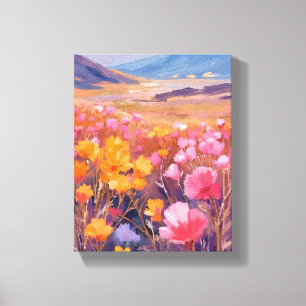 Wilde Bloemenveld   Bloemenschilderij Canvas Afdruk