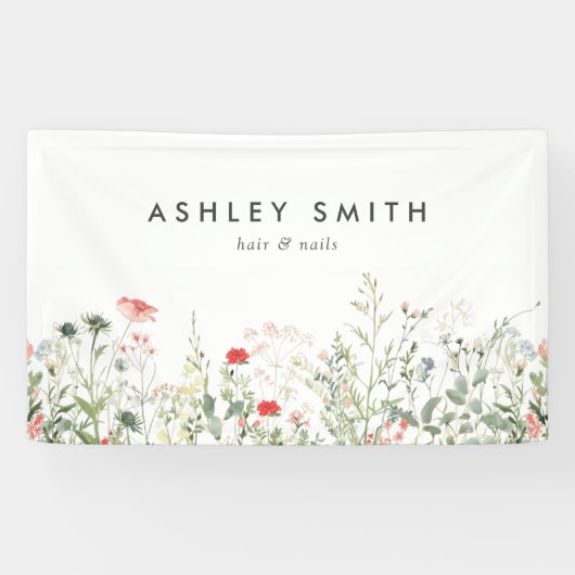 Wilde Bloemenweide Bedrijf Spandoek (Horizontaal)