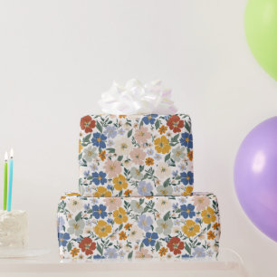 Wilde Bloemenweide Boho Patroon Cadeaupapier