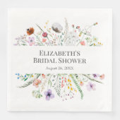 Wilde bloemenweide Bruids douche servetten (Voorkant)