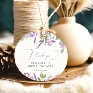 Wilde bloemenweide lila paarse bedankkaartjes bedankjes labels