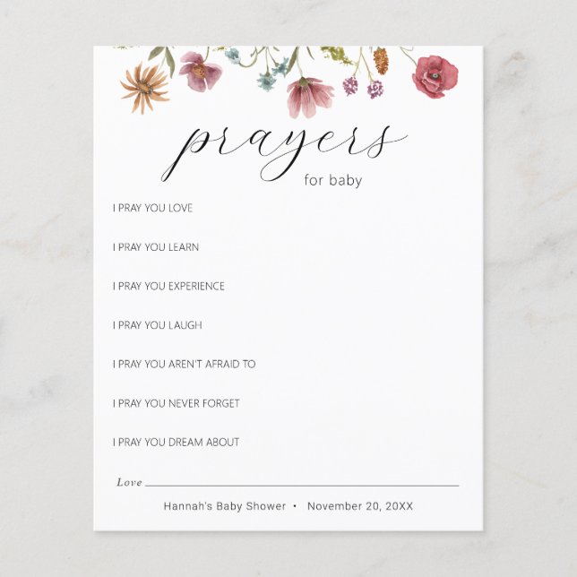 Wilde bloemgebeden voor Baby (Voorkant)