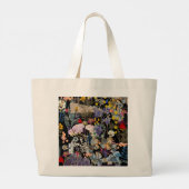 Wilde bloemkollage grote tote bag (Achterkant)