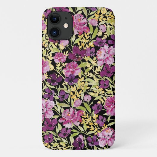 Wilde bloemperen paarse papaver iPhone case (Achterkant)