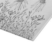 Wilde bloemtekening snijplank (Hoek)