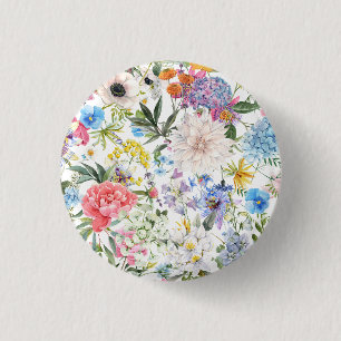 Wilde bloemtuin ronde button 3,2 cm