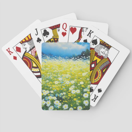 Wilde bloemveld pokerkaarten (Achterkant)