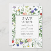 Wilde bloemvelden De datum opslaan Kaart (Voorkant)