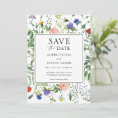 Wilde bloemvelden De datum opslaan Kaart (Staand voorkant)