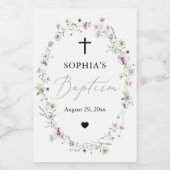 Wilde-bloesem-baptisme-mini-wijnfleslabels Wijn Etiket (Enkel label)