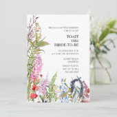 Wilde Blooms Bridal Shower Invitation Kaart (Staand voorkant)
