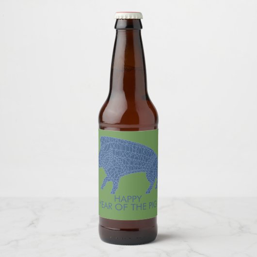 Wilde Boar met looppas Bier Etiket (Voorkant)