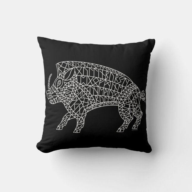 Wilde Boar met looppas Kussen (Voorkant)