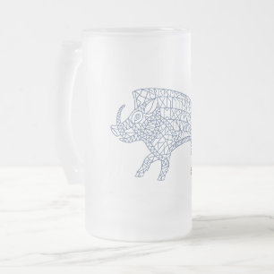 Wilde Boar met looppas Matglas Bierpul