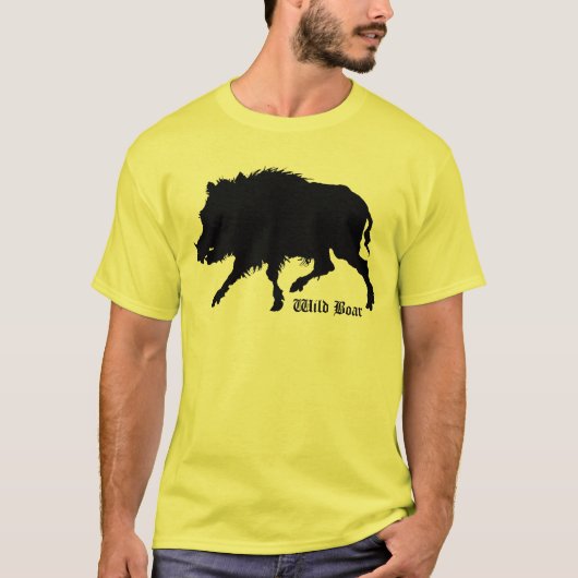 Wilde Boar T-shirt uit Antiek Duitse gravering (Voorkant)