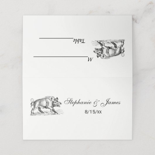  Wilde Boar Tekening BW #2 (Buitenkant ongevouwen)