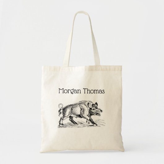  Wilde Boar Tekening BW #2 Tote Bag (Voorkant)