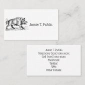  Wilde Boar Tekening BW #2 Visitekaartje (Voorkant / Achterkant)