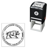  Wilde Boar Tekening BW #2 Zelfinktende Stempel (In situ)