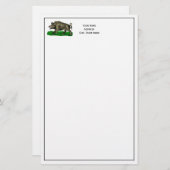  Wilde Boar Tekening BW #3C Briefpapier (Voorkant / Achterkant)