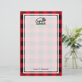  Wilde Boar Tekening BW #3C Briefpapier (Staand voorkant)