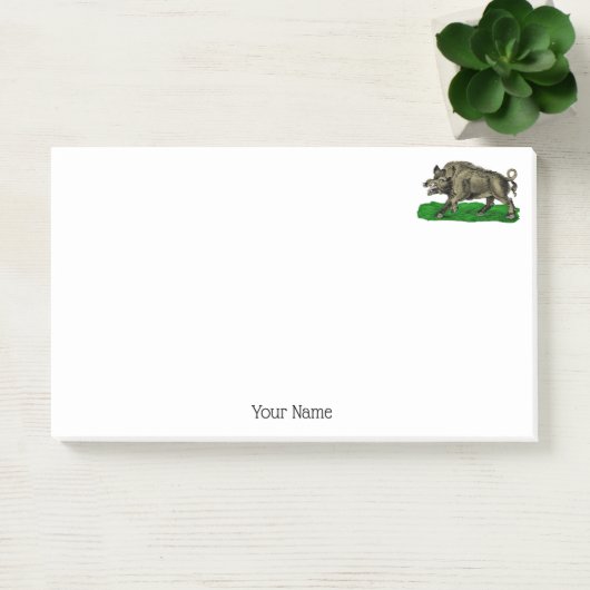 Wilde Boar Tekening BW #3C Post-it® Notes (Kantoor)