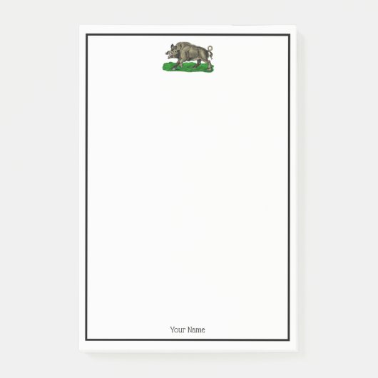  Wilde Boar Tekening BW #3C Post-it® Notes (Voorkant)