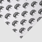 Wilde Boar Tekening BW Tissuepapier (Detail)