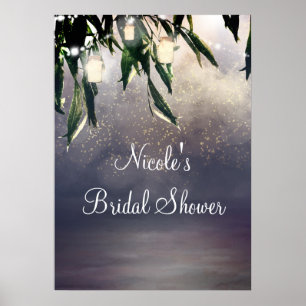 Wilde bomen wekken en Mason Jar Lights Banner Poster
