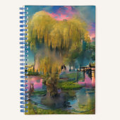 Wilde boom op zonsondergang door de vijver notitieboek (Voorkant)