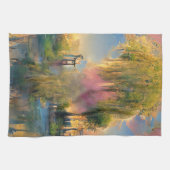 Wilde boom van de toekomst bij zonsondergang theedoek (Horizontaal)