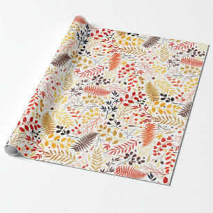 Wilde bosbloemen varens paddestoelen gebladerte tr cadeaupapier