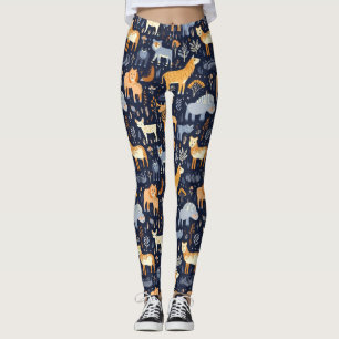 Wilde bosdieren digitale papieren patronen leggings