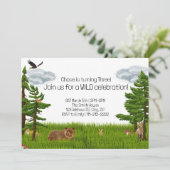 Wilde bosdieren Kleurpotlood Birthday Kaart (Staand voorkant)