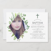 Wilde bosgroen baptist of doop kaart (Voorkant)